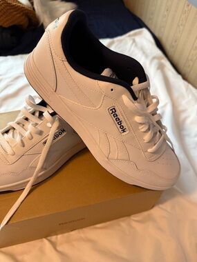 Reebok White and Navy Low-Top Sneakers